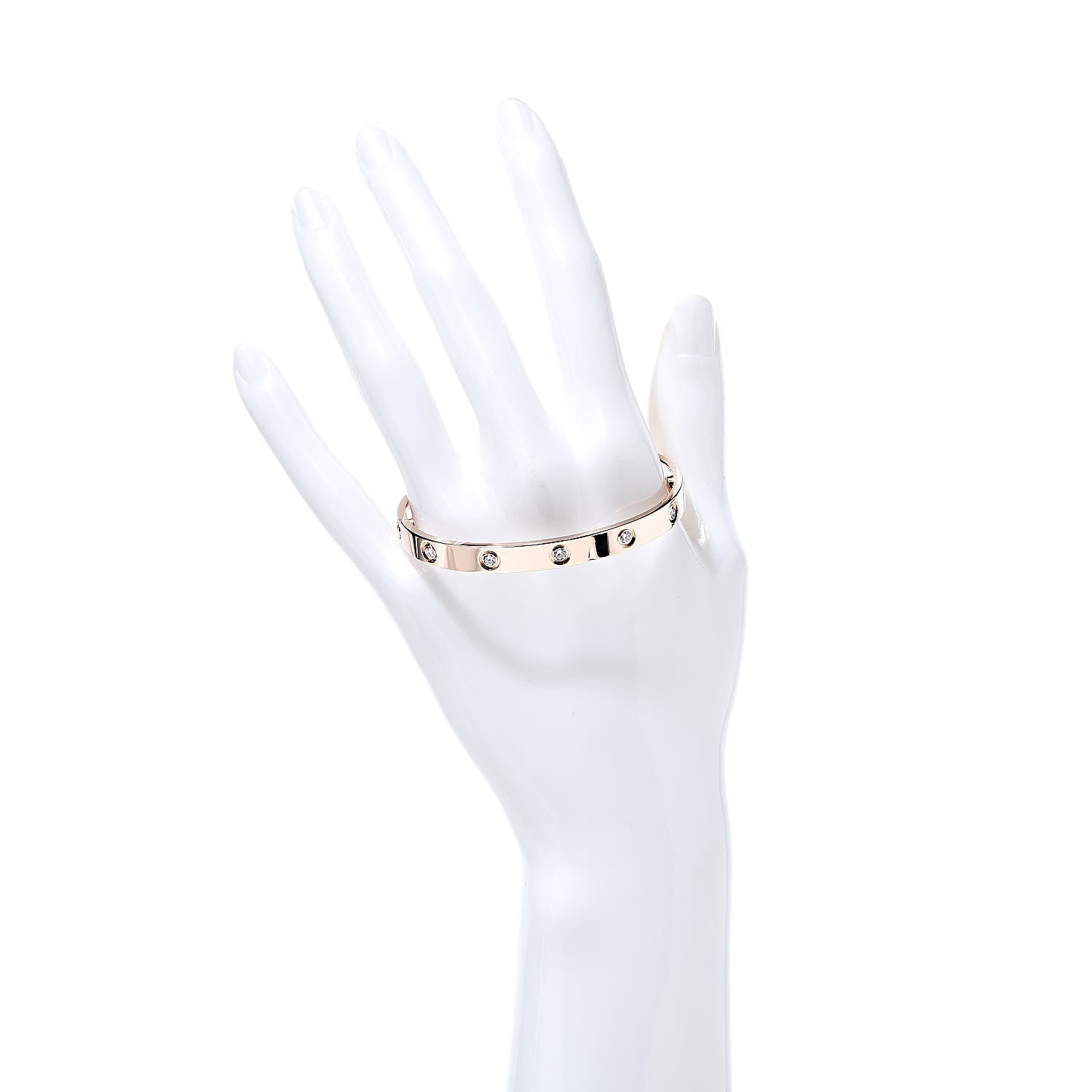 Cartier 18K Pink Gold 10 Diamond LOVE Bracelet 17 2 of 6