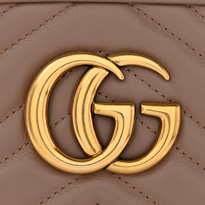 Gucci Calfskin Matelasse Small GG Marmont Chain Shoulder Bag  Porcelain Rose 11 of 13