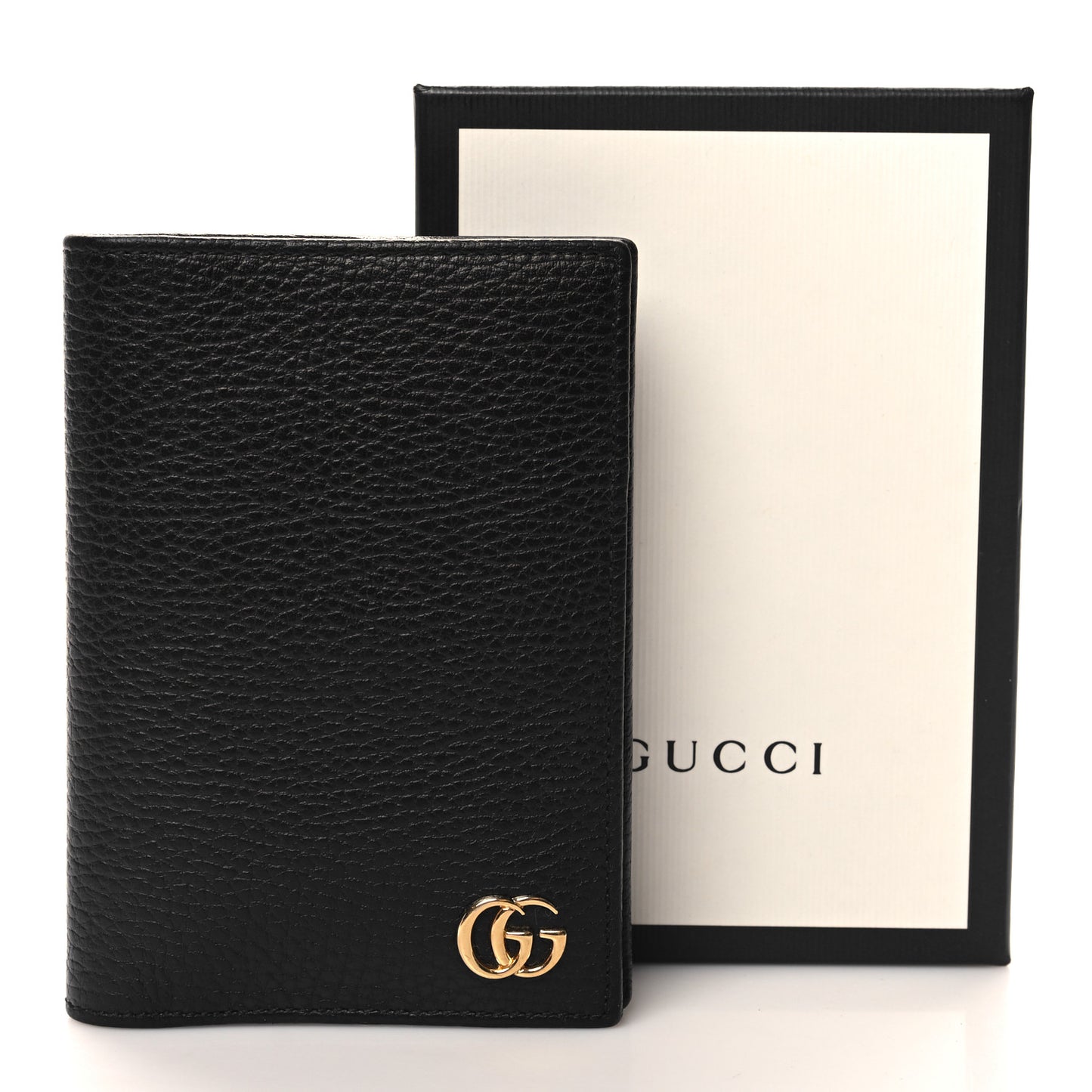 Calfskin GG Marmont Passport Case Black