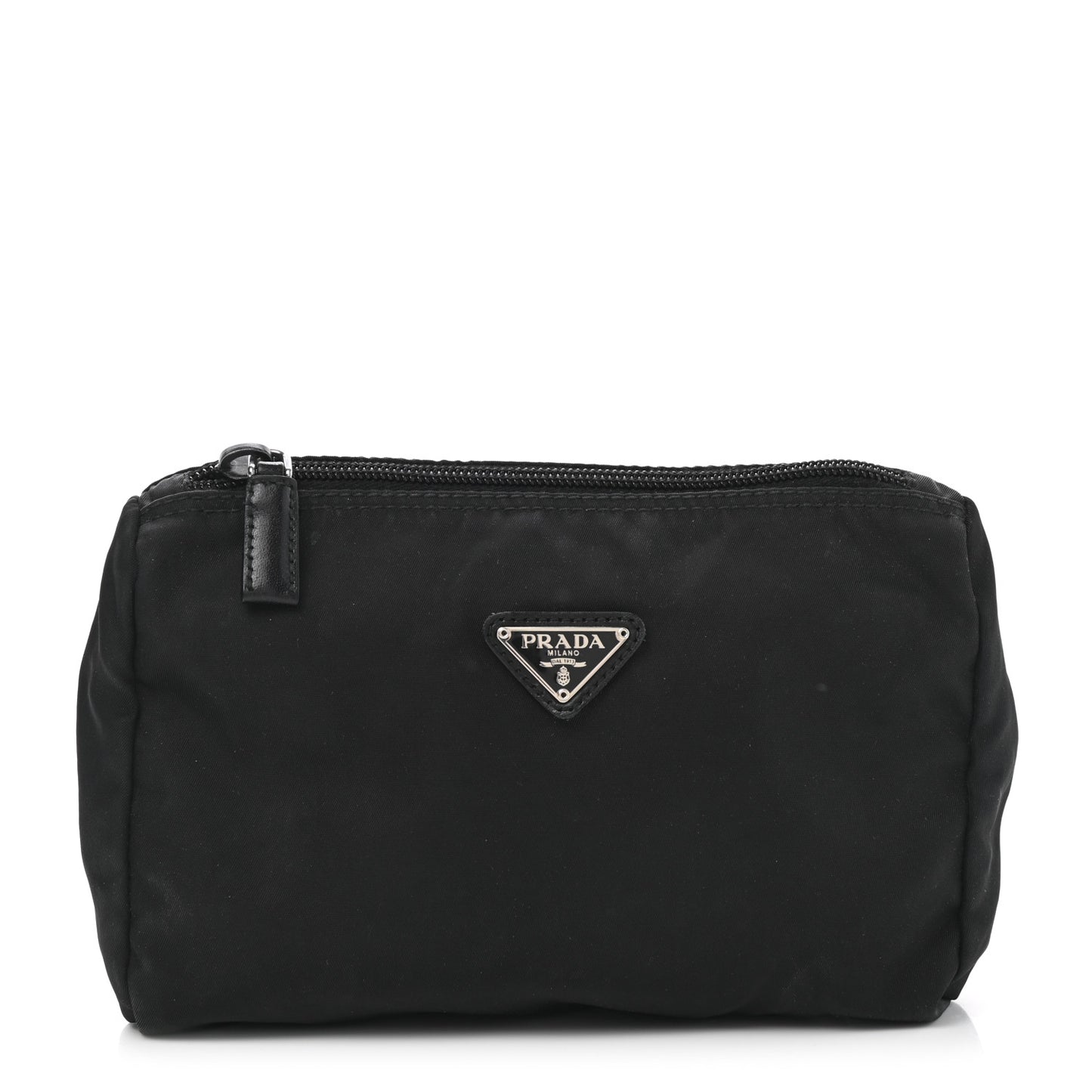 Nylon Tessuto Cosmetic Pouch Black