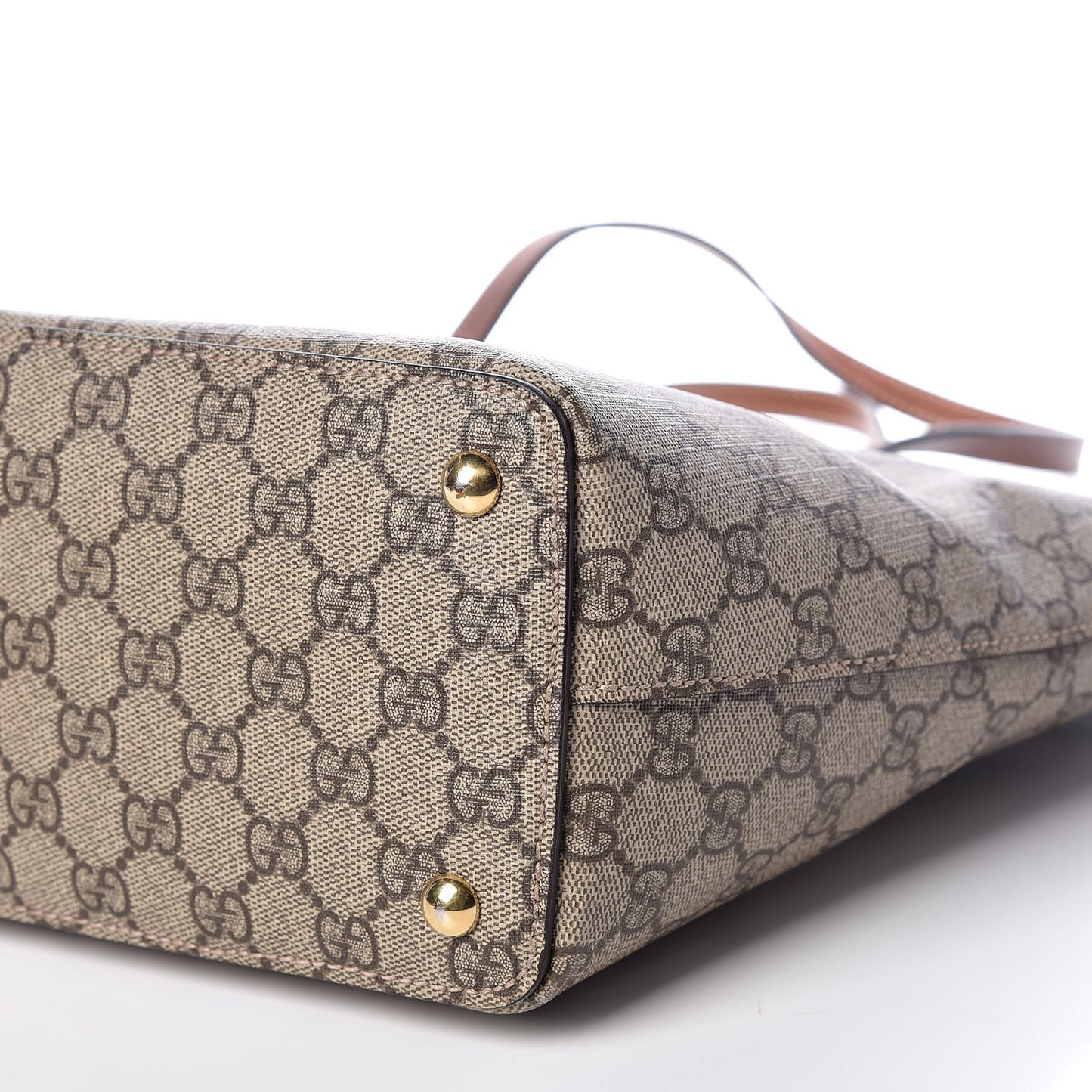 GG Supreme Monogram Medium Zippered Bucket Tote Beige Tuscany