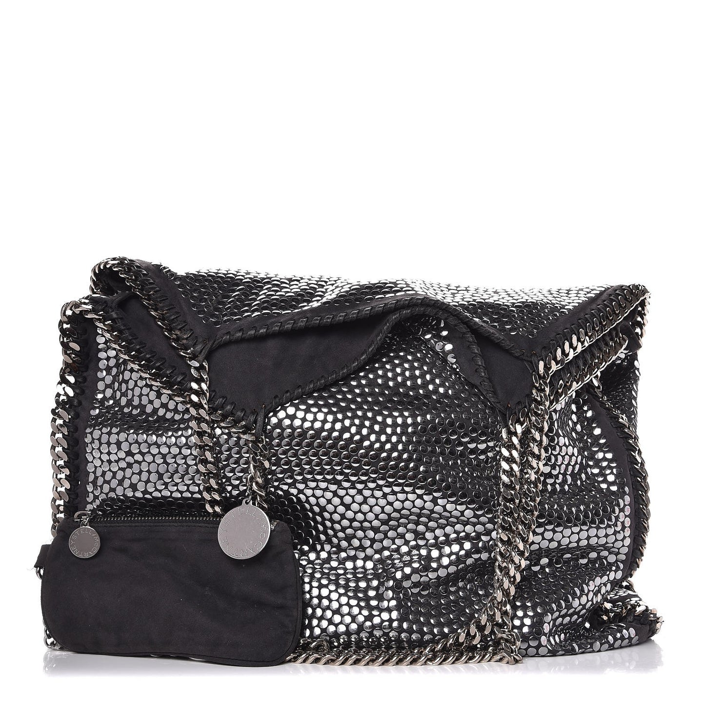 Studded Eco Suede Falabella Tote Black
