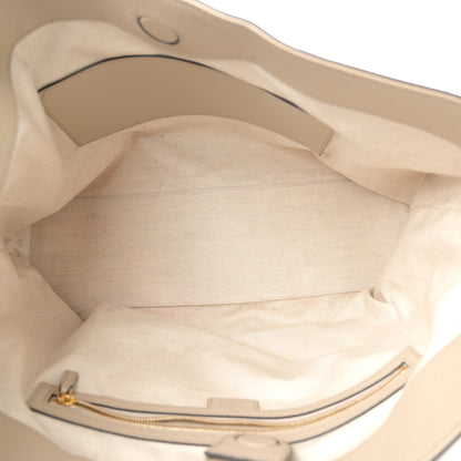 Gucci GG Supreme Monogram Textured Dollar Calfskin Web Large Ophidia Shopping Tote Beige Mystic White Oatmeal 5 of 13