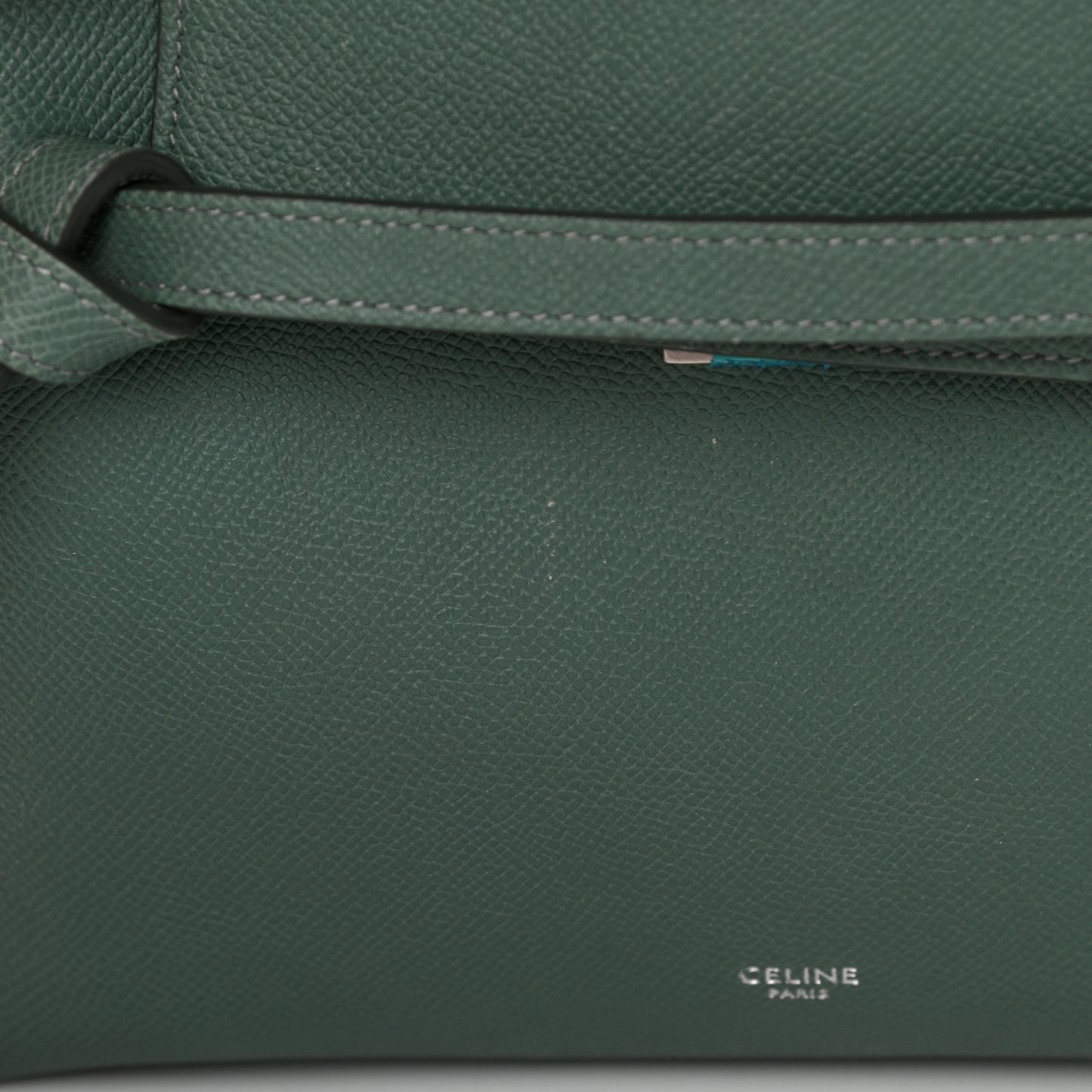 Grained Calfskin Micro Belt Bag Celadon