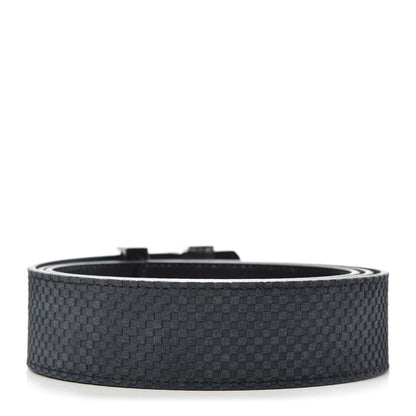 Louis Vuitton Suede Calfskin Mini Damier 40mm LV Initiales Belt 110 44 Carbone 2 of 6