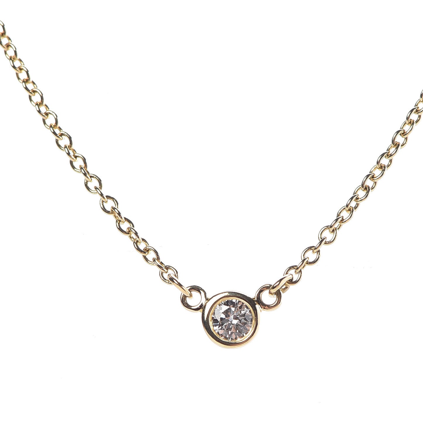 18K Yellow Gold Diamond .03ct Elsa Peretti Diamonds by the Yard Pendant Necklace