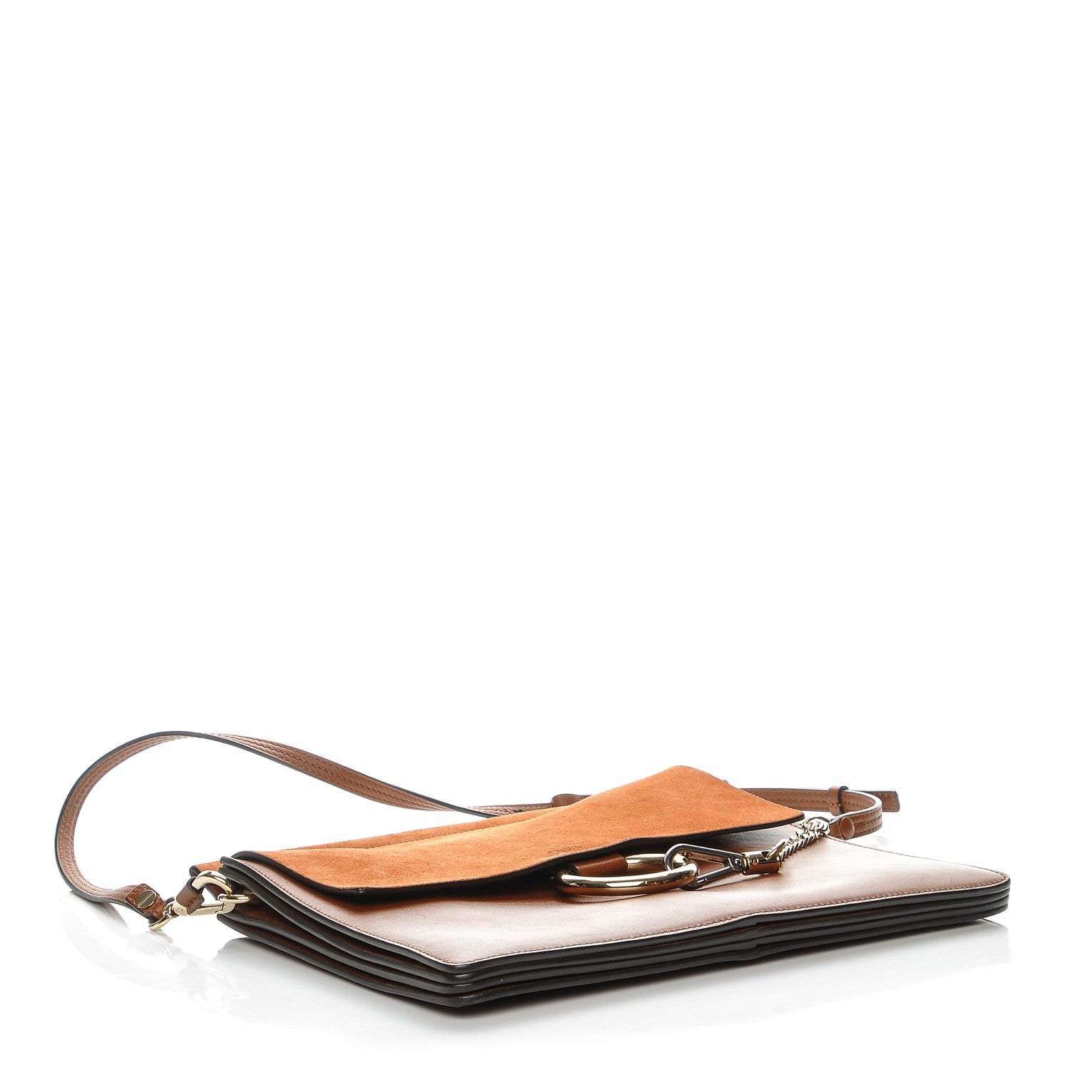 Chloe Suede Calfskin Medium Faye Shoulder Bag Tobacco 4 of 8