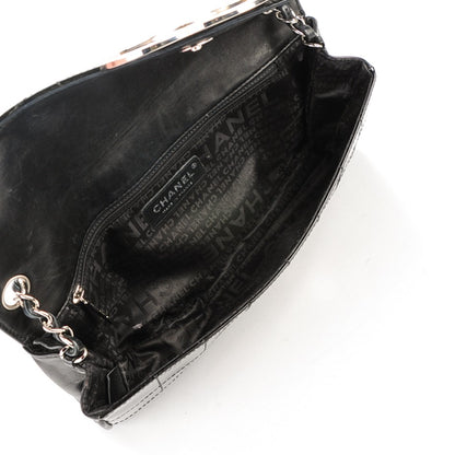 Chanel Patent Square Stitched CC Flap Clutch Black 5 of 7