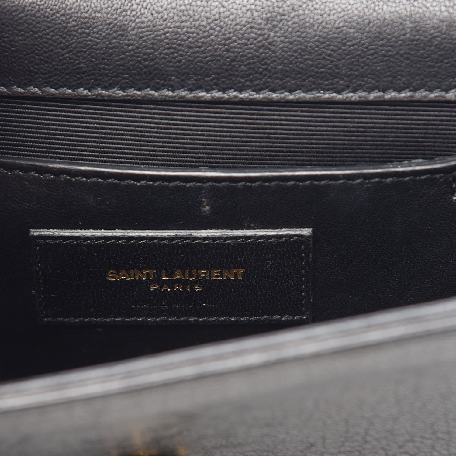 Saint Laurent Calfskin Crystal Studded Small Classic Monogram Kate Tassel Satchel Black 6 of 8