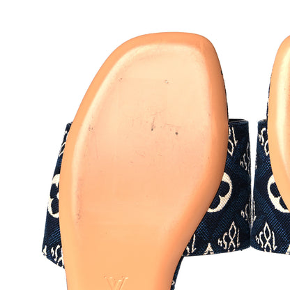 Louis Vuitton Jacquard Since 1854 Lock It Flat Mule 38 Blue 10 of 11