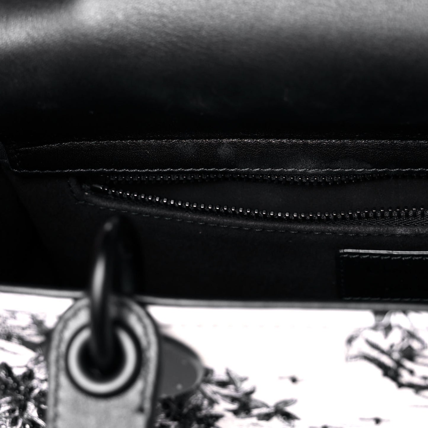 Ultra Matte Embroidered Medium Lady Dior Black