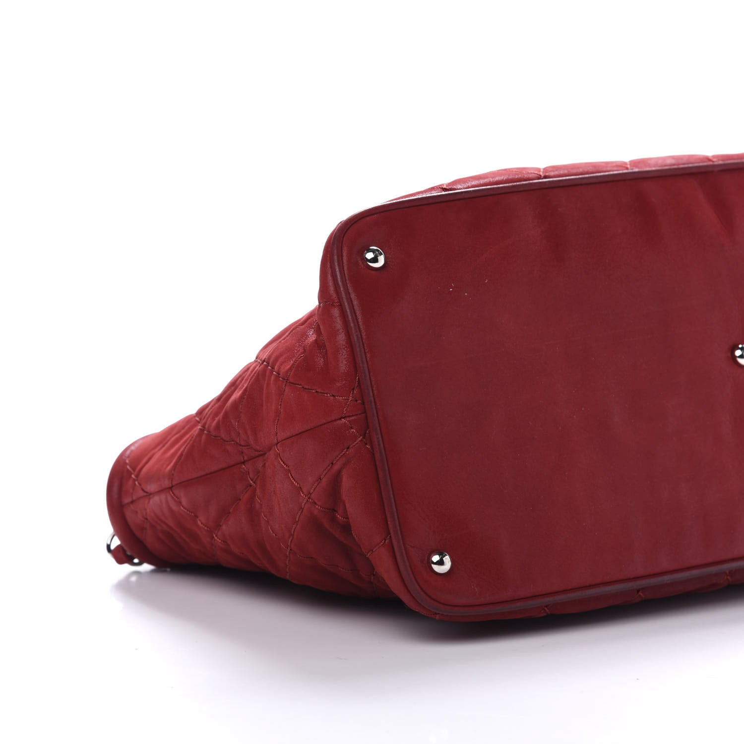 Chanel Iridescent Calfskin Quilted Small Sea Hit Tote Red 5 of 10