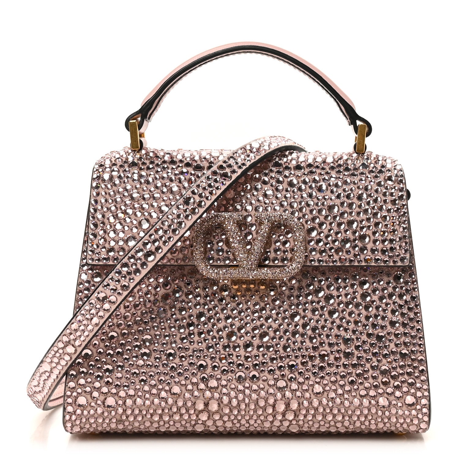 VALENTINO GARAVANI ビーズバッグ 2点セット 花柄 Valentino Garavani VSLING Mini Floral Rhinestone Top-Handle Bag