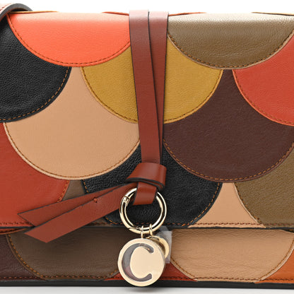 Chloe Calfskin Patchwork Alphabet Clutch On Chain Sepia Brown 8 of 10