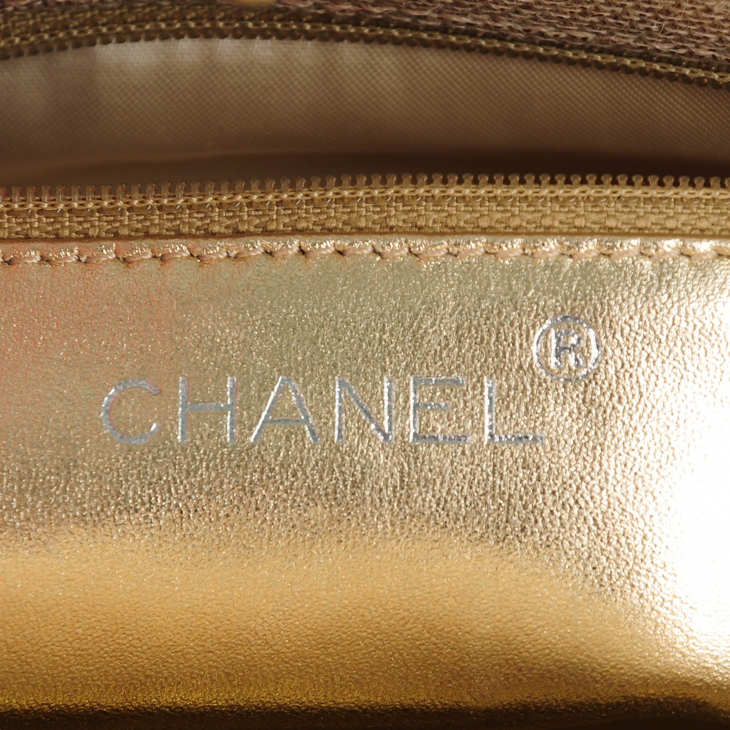 Chanel Metallic Linen Quilted Shoulder Bag Gold 6 of 8