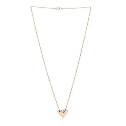 Tiffany 18K Yellow Gold Large Puff Heart Pendant Necklace 3 of 6