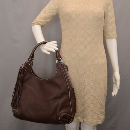 Chanel Leather Tassel Hobo Brown 2 of 8