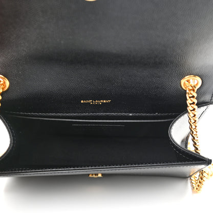 Saint Laurent Grain De Poudre Small Monogram Kate Satchel Black 5 of 11