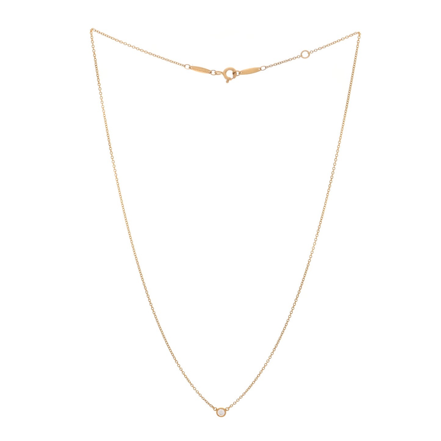 18K Yellow Gold Diamond .08ct Elsa Peretti Diamonds by the Yard Pendant Necklace