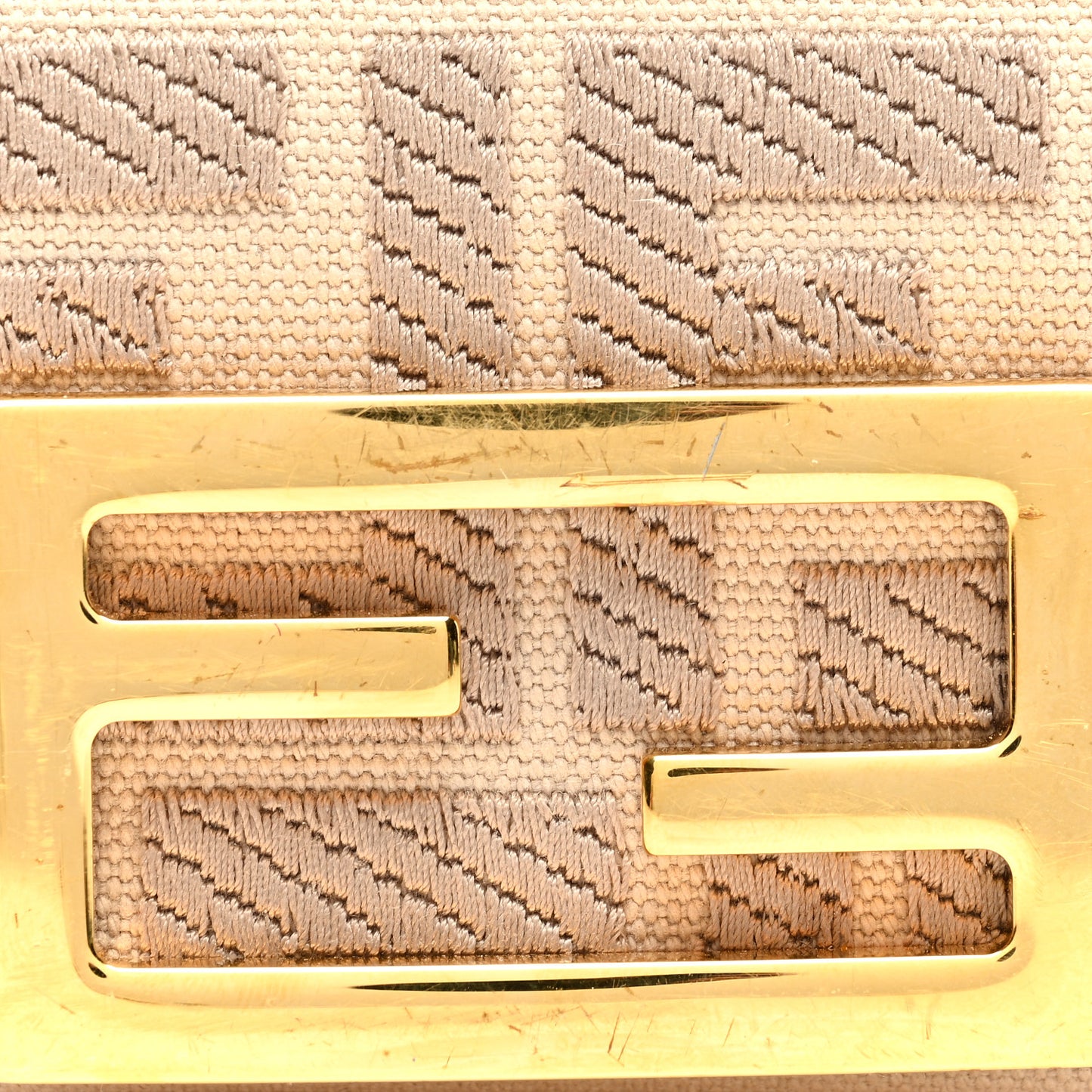 Canvas Vitello King FF Embroidered Nano Maxi Buckle Baguette Charm Nuvola