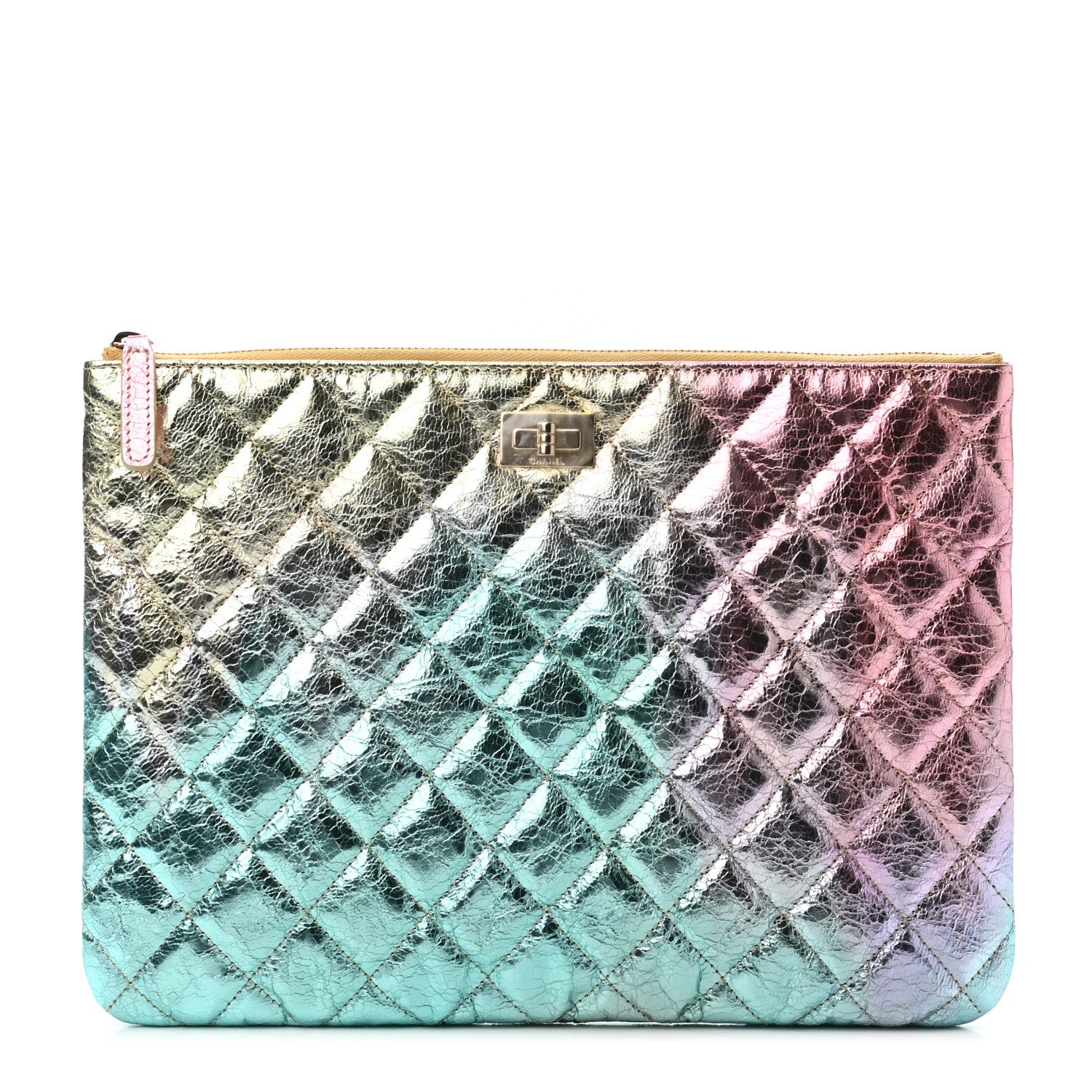Chanel Metallic Goatskin Quilted Medium 2.55 Reissue Cosmetic Case Multicolor 1 of 4