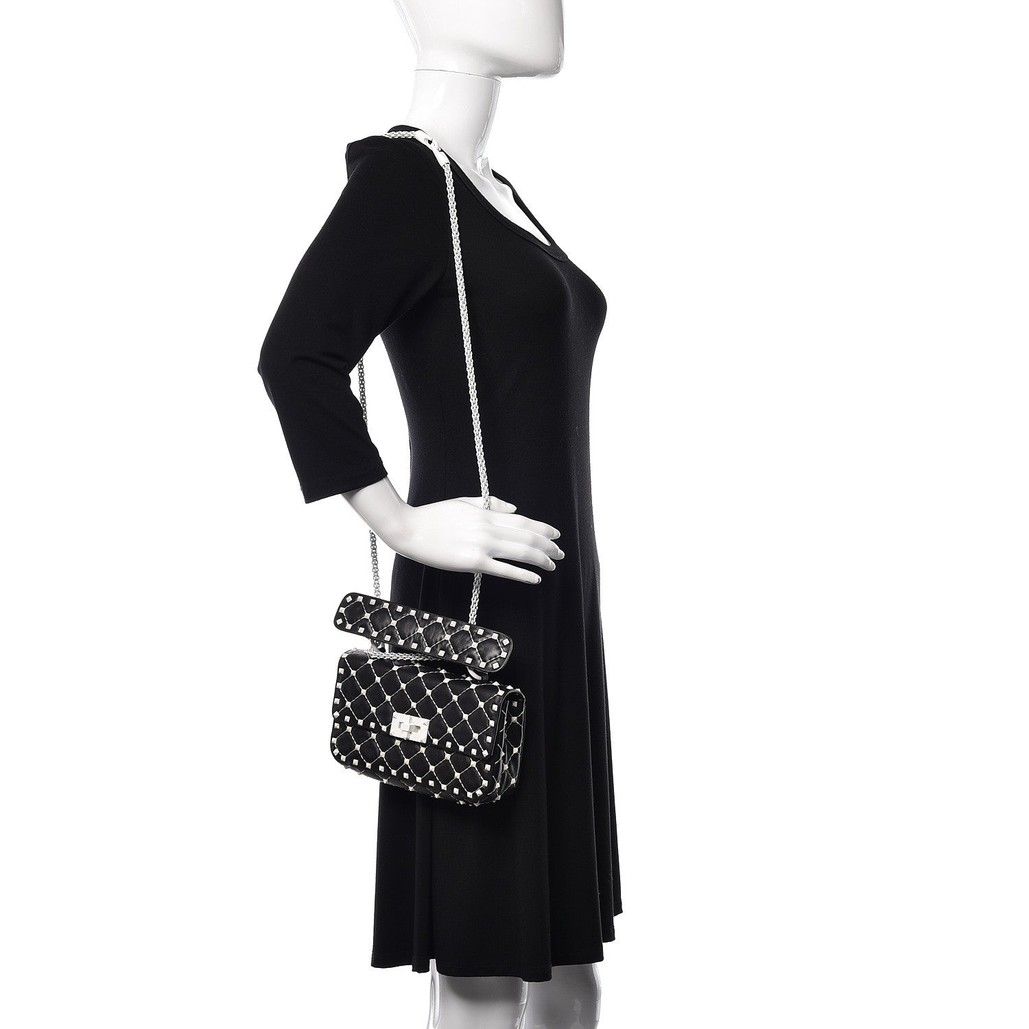 Valentino Garavani Lambskin Small Free Rockstud Spike Shoulder Bag Black 2 of 10