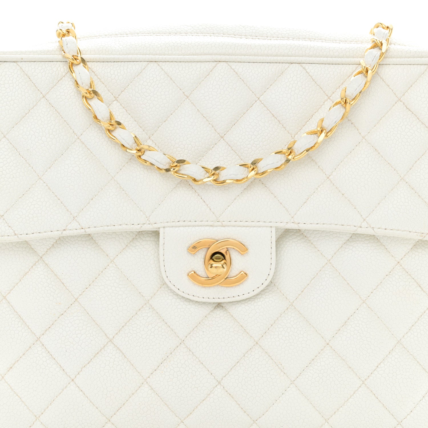 Chanel Caviar Quilted Camera Case White 9 of 12