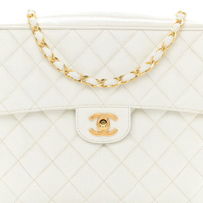 Chanel Caviar Quilted Camera Case White 9 of 12