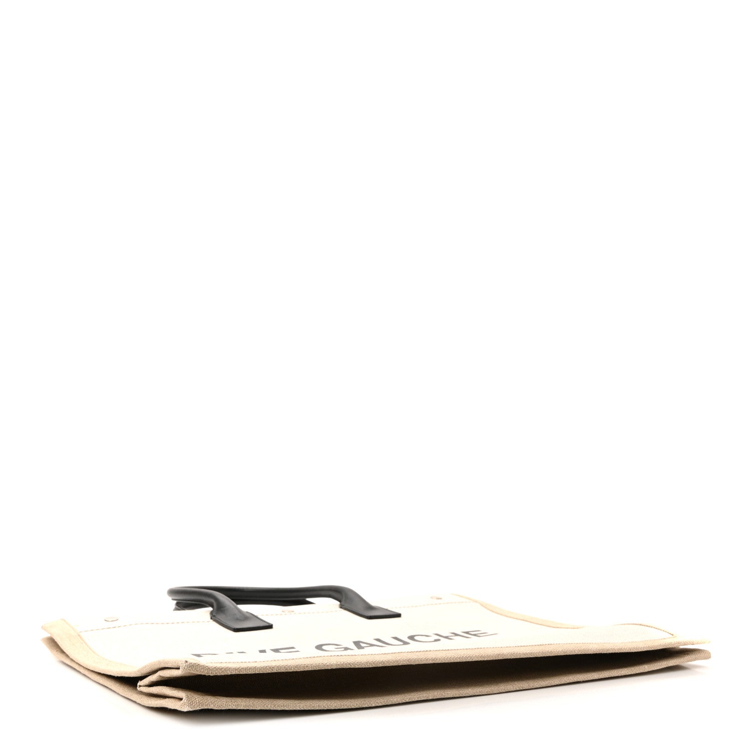 Saint Laurent Linen Calfskin Rive Gauche Tote Optic White 4 of 9