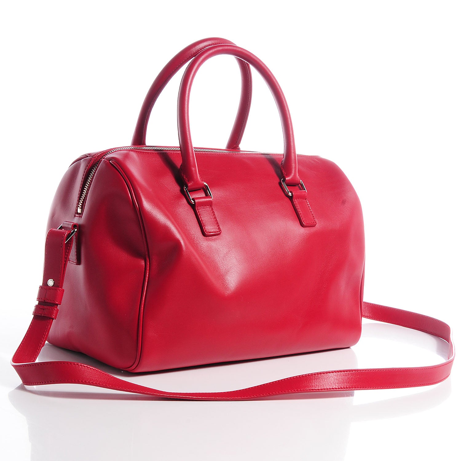 Saint Laurent Leather Studded Classic Duffle 6 Red 3 of 8