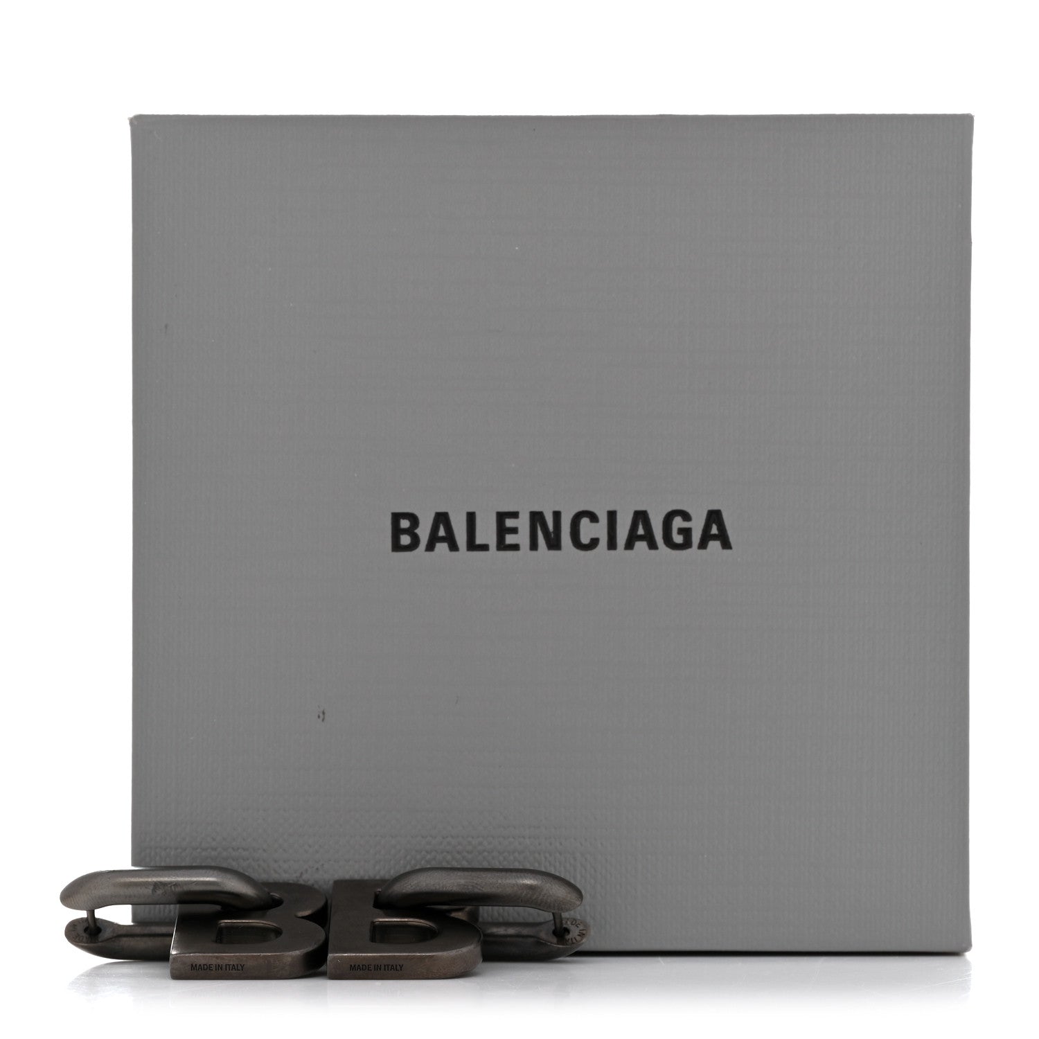 Balenciaga Metal B Chain Drop Earrings XS Silver 6 of 6