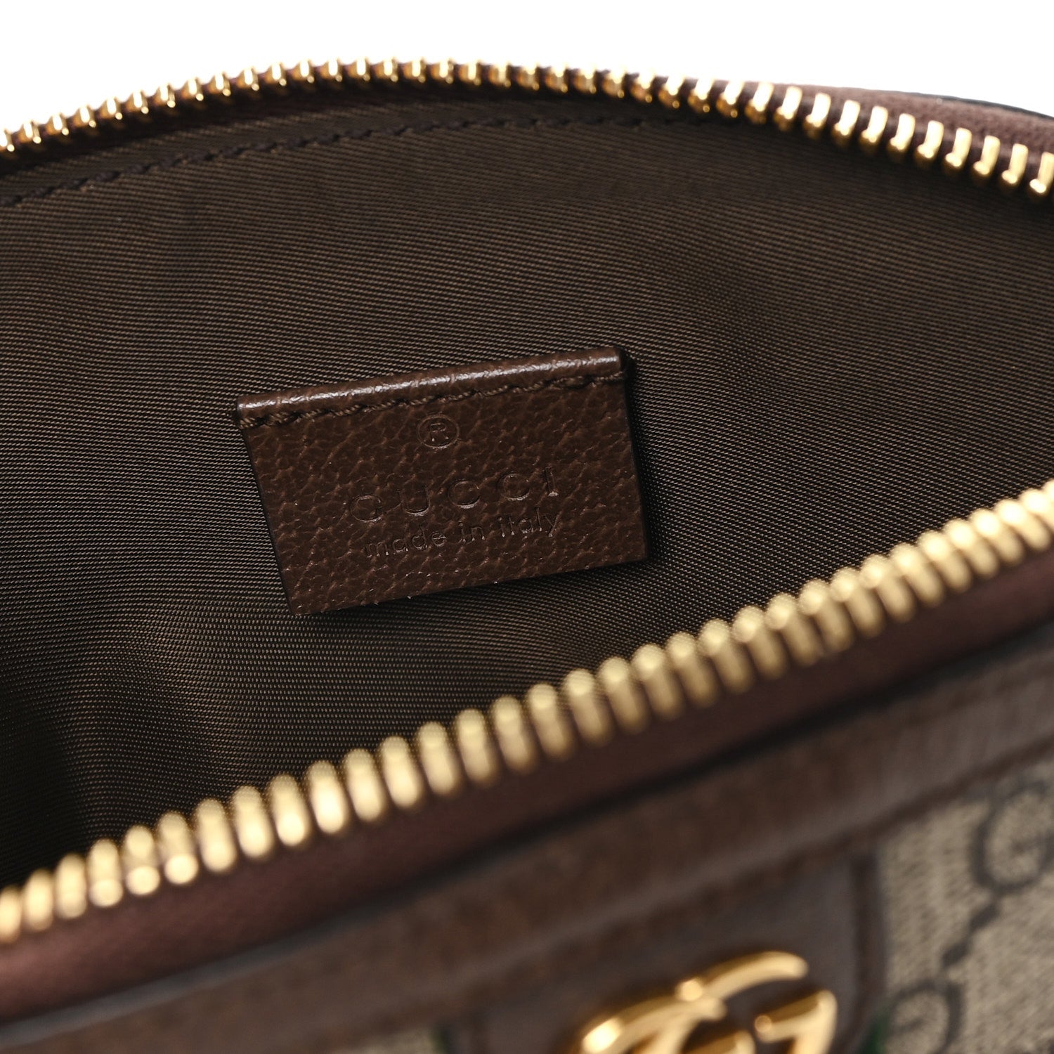 Gucci GG Supreme Monogram Textured Calfskin Web Medium Ophidia Cosmetic Case Beige Ebony New Acero 6 of 7