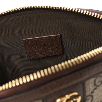 Gucci GG Supreme Monogram Textured Calfskin Web Medium Ophidia Cosmetic Case Beige Ebony New Acero 6 of 7