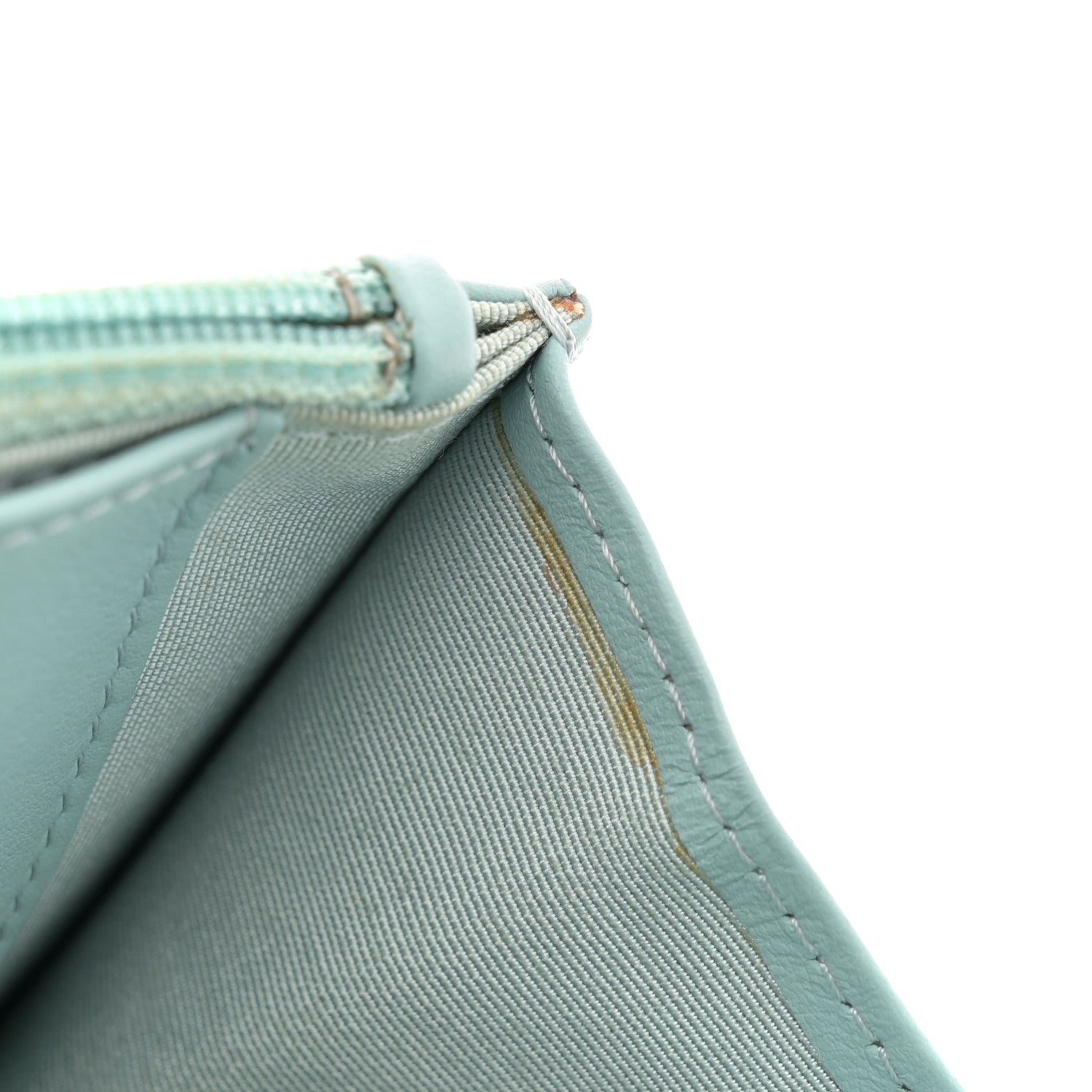 Chanel Aged Calfskin Quilted Gabrielle Wallet On Chain WOC Light Blue 11 of 12