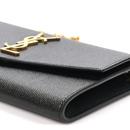 Saint Laurent Grain de Poudre Uptown Chain Wallet Black 9 of 10