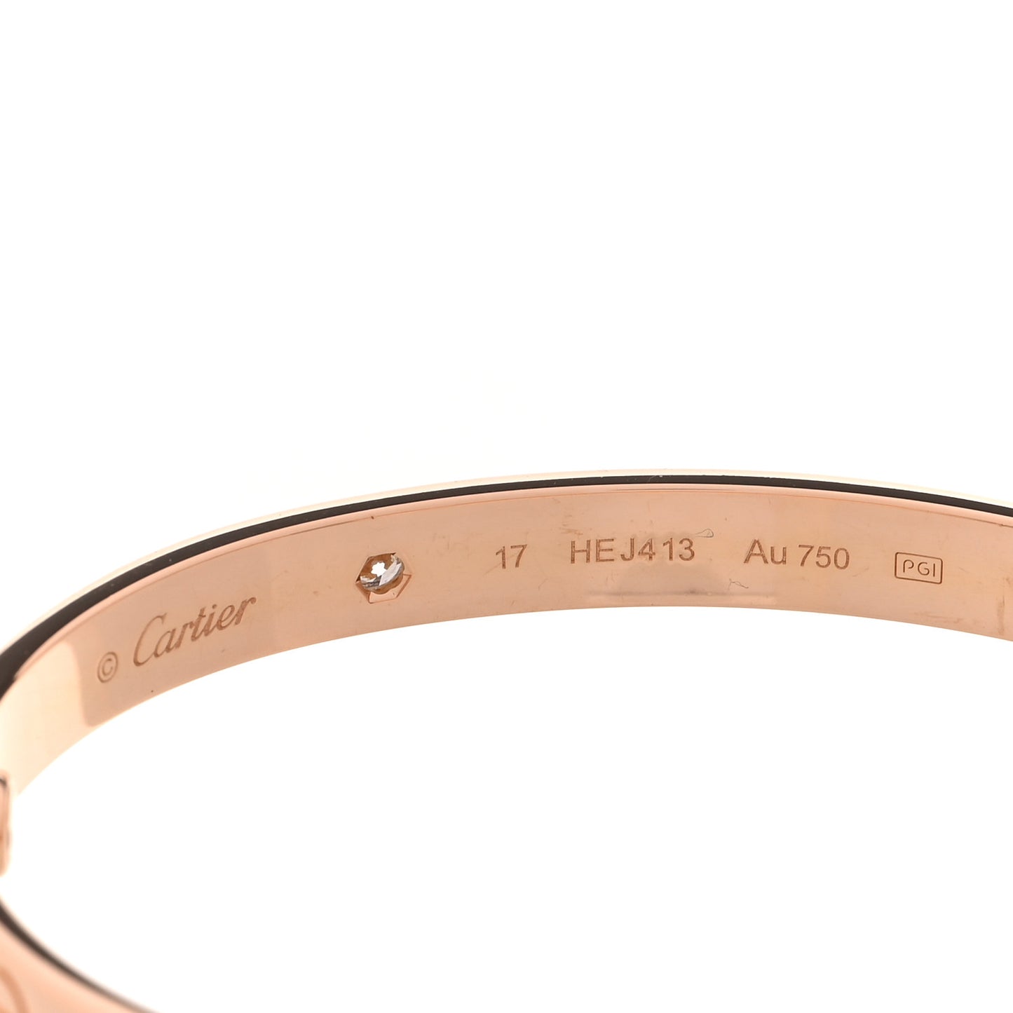 18K Yellow Gold 4 Diamond LOVE Bracelet 17