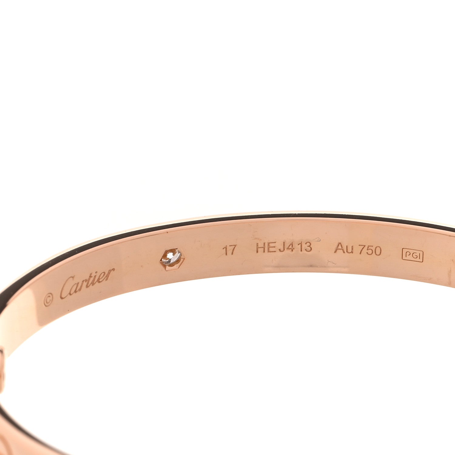 Cartier 18K Yellow Gold 4 Diamond LOVE Bracelet 17 3 of 8