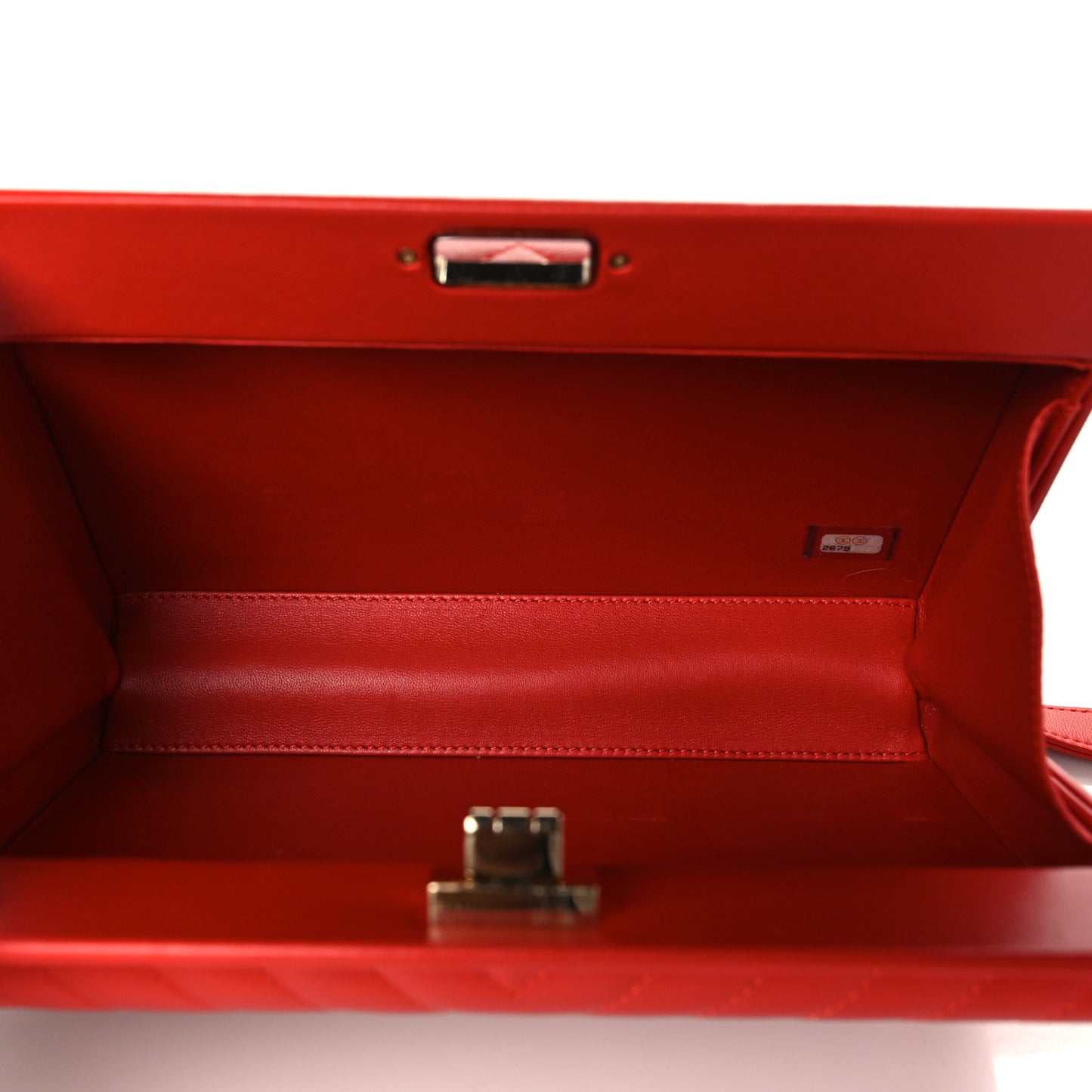 Lambskin Chevron Quilted Reissue Clutch Bag Red
