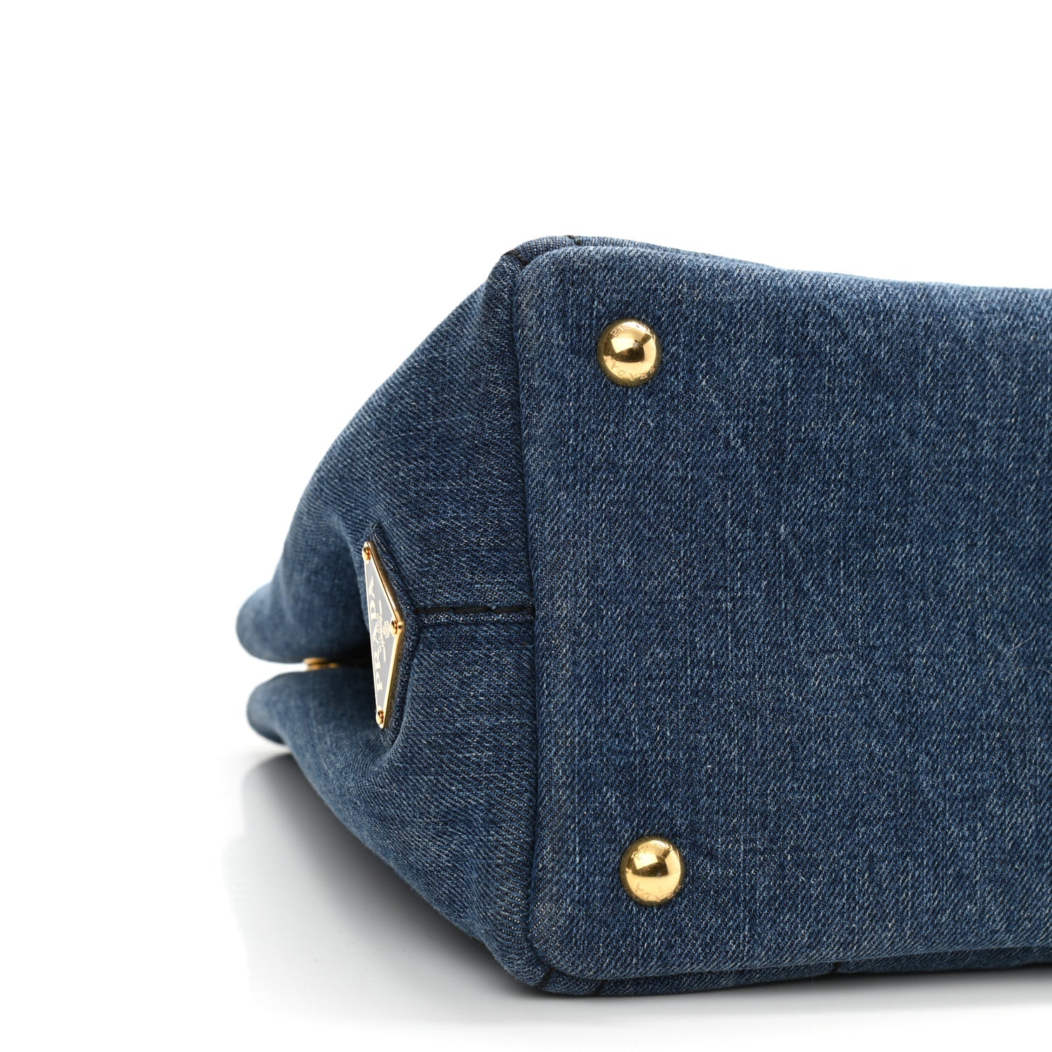 Prada Denim Small Logo Tote Bleu 8 of 9