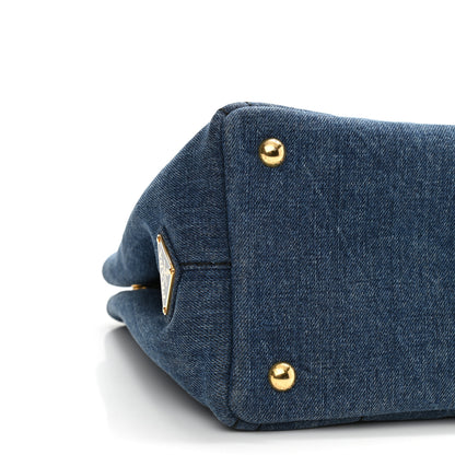 Prada Denim Small Logo Tote Bleu 8 of 9