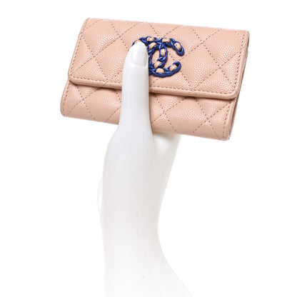 Chanel Caviar Quilted Chain CC Flap Card Holder Light Pink 2 of 9
