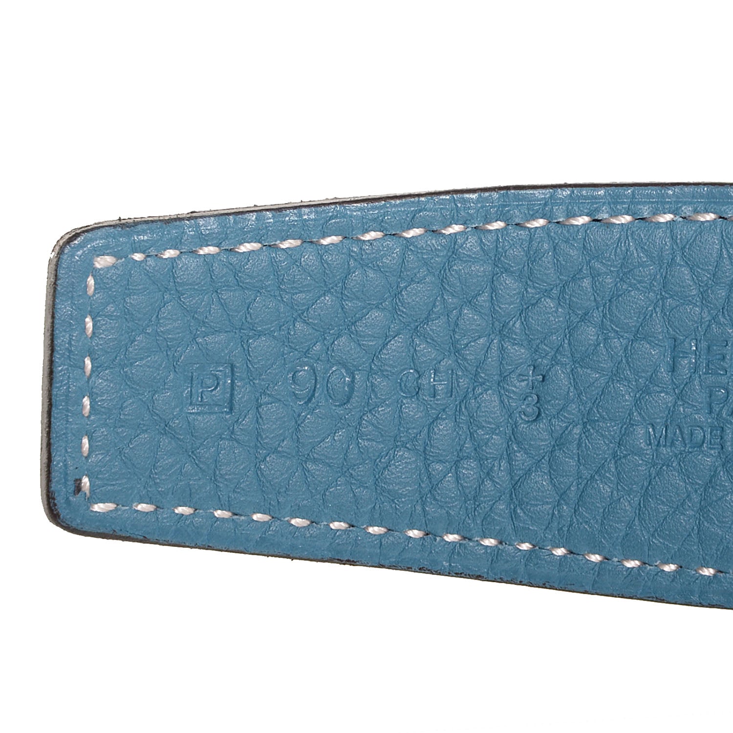 Hermes Box Togo Reversible Quizz H Belt 90 Blue Jean Black 4 of 8