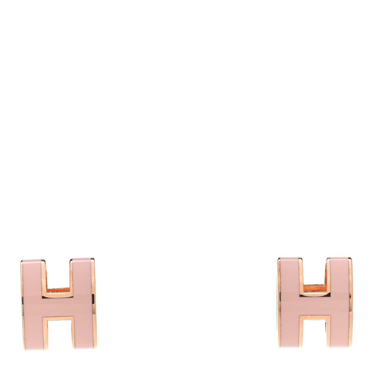 Hermes Rose Gold Lacquered Pop H Earrings Rose Dragee 1 of 6