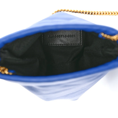 Saint Laurent Lambskin Paris Drawstring Pouch Bleu Majorelle 5 of 10