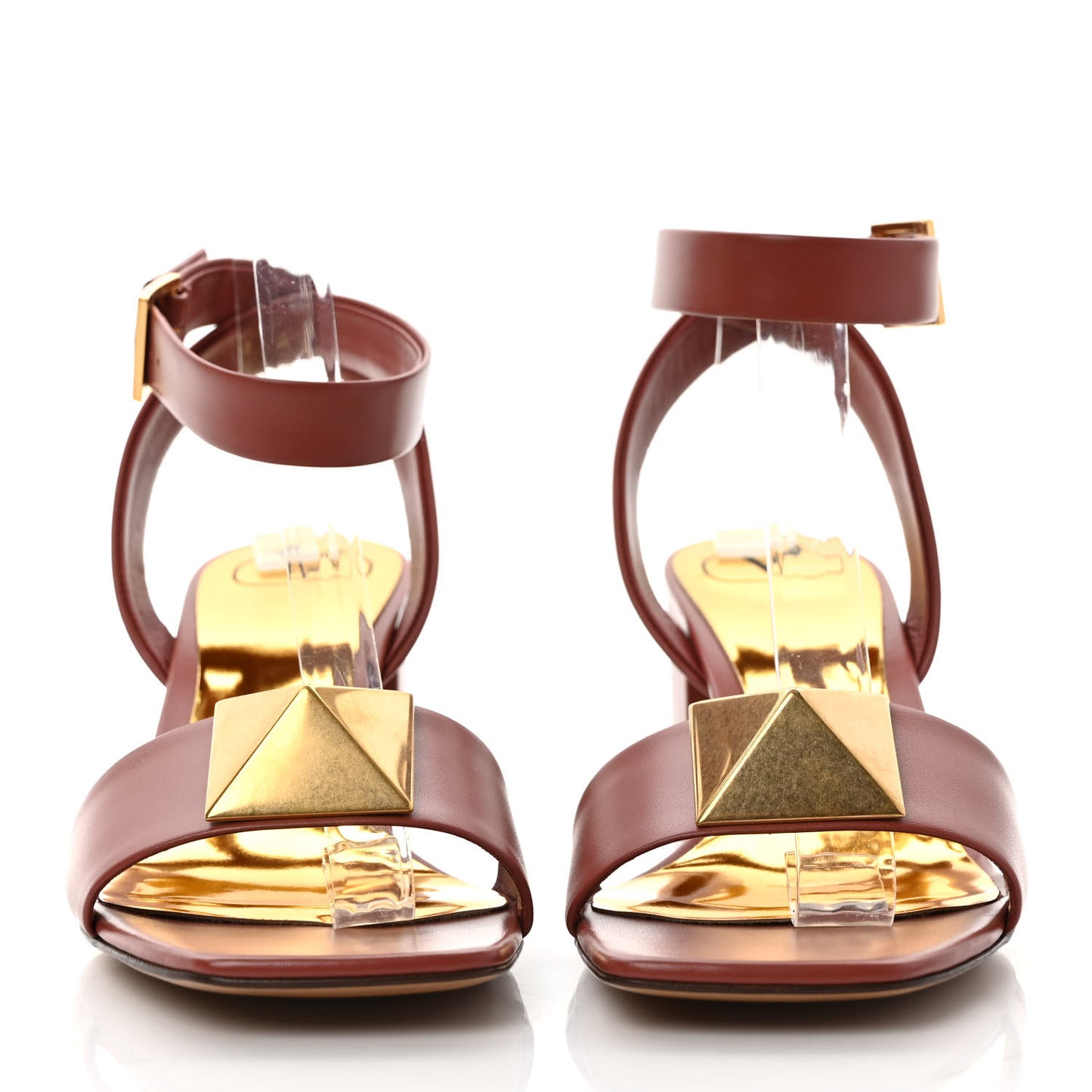 Calfskin One Stud Ankle Strap 60mm Sandals 40 Gingerbread