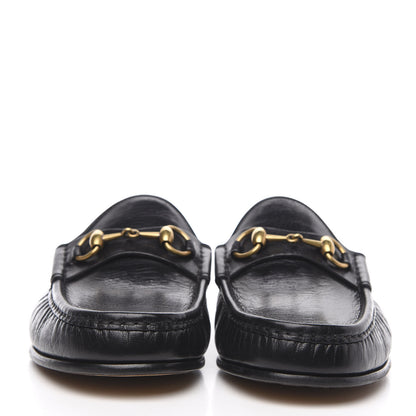 Gucci Goatskin Mens Horsebit Slippers 8 Black 2 of 10