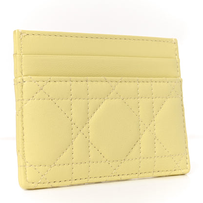Christian Dior Lambskin Cannage Lady Dior Fressia Card Holder Mimosa 3 of 8