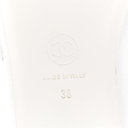 Chanel Lambskin Mary Jane Flats 38 White 6 of 9