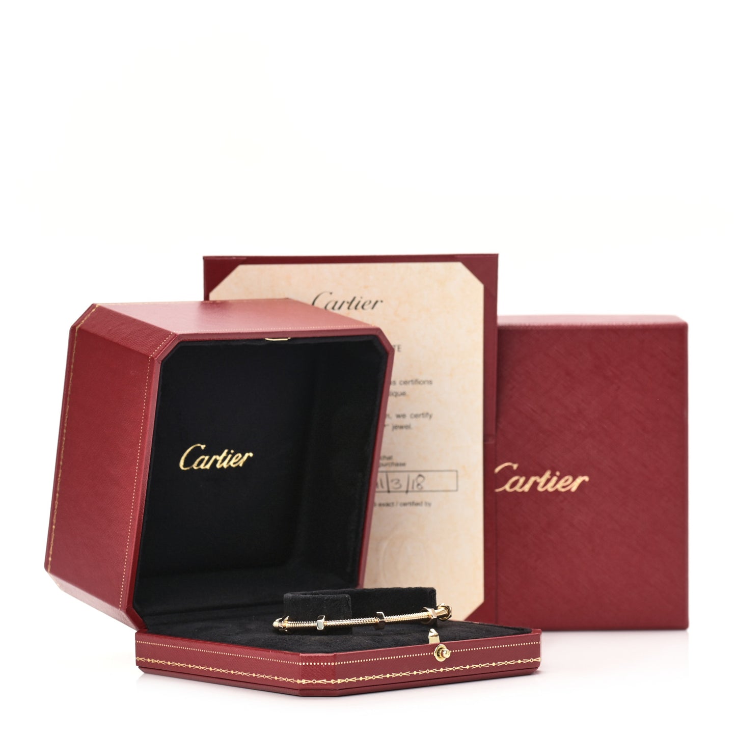 18K Yellow Gold Ecrou de Cartier Bracelet 19