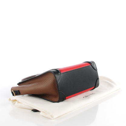 Celine Bullhide Calfskin Micro Tri-Color Luggage Bright Red 4 of 8